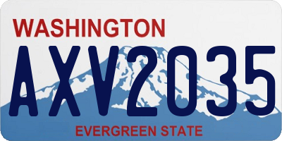 WA license plate AXV2035