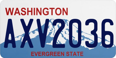 WA license plate AXV2036