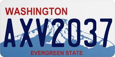 WA license plate AXV2037