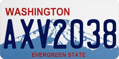 WA license plate AXV2038