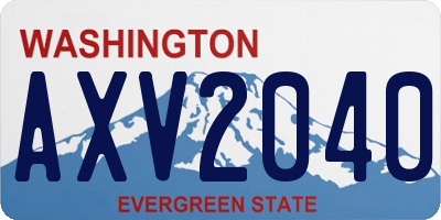 WA license plate AXV2040