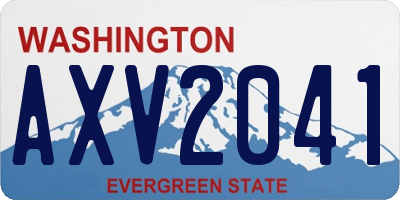 WA license plate AXV2041