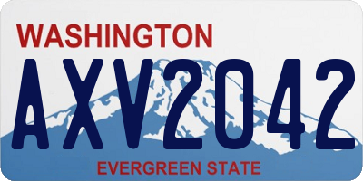 WA license plate AXV2042