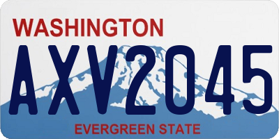 WA license plate AXV2045