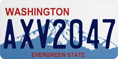 WA license plate AXV2047
