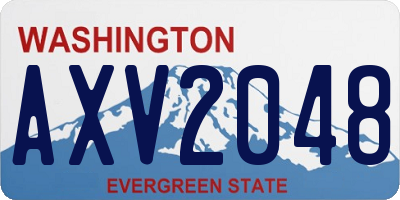 WA license plate AXV2048