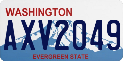 WA license plate AXV2049