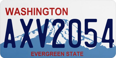 WA license plate AXV2054