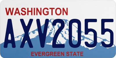 WA license plate AXV2055