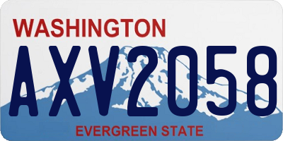 WA license plate AXV2058