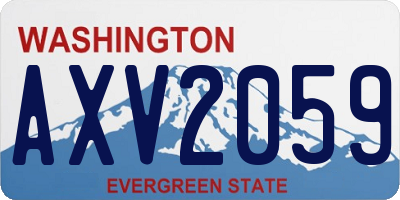 WA license plate AXV2059