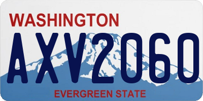 WA license plate AXV2060