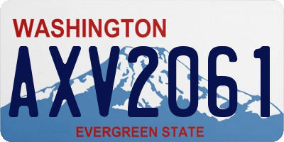 WA license plate AXV2061