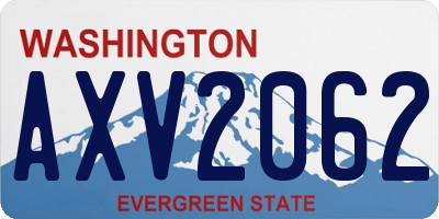 WA license plate AXV2062