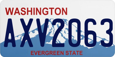 WA license plate AXV2063
