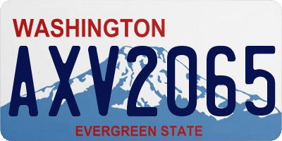 WA license plate AXV2065