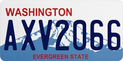 WA license plate AXV2066