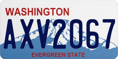WA license plate AXV2067