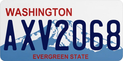 WA license plate AXV2068