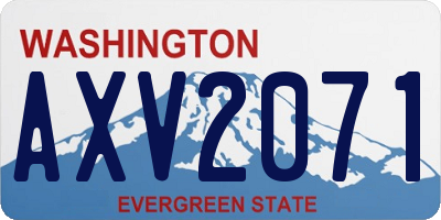 WA license plate AXV2071