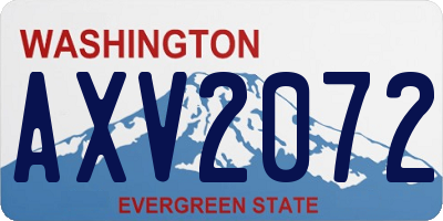 WA license plate AXV2072