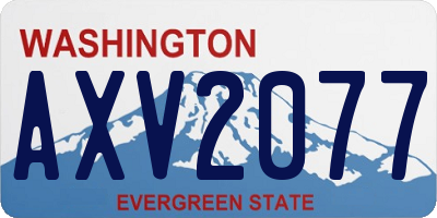 WA license plate AXV2077