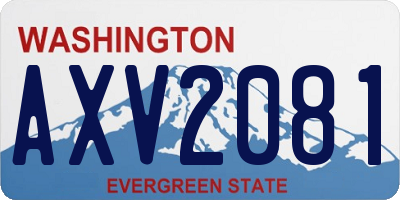 WA license plate AXV2081