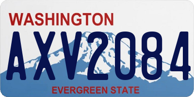WA license plate AXV2084