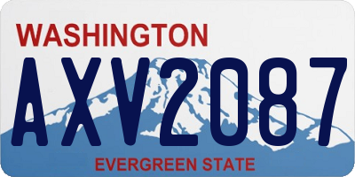 WA license plate AXV2087