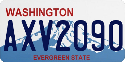 WA license plate AXV2090