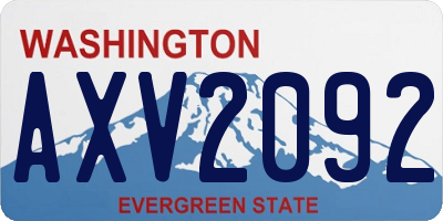 WA license plate AXV2092