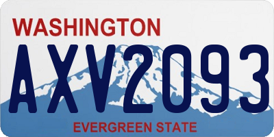 WA license plate AXV2093