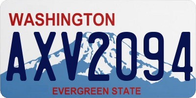 WA license plate AXV2094