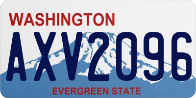 WA license plate AXV2096