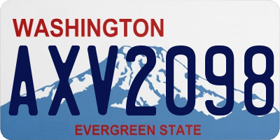 WA license plate AXV2098