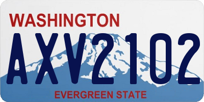 WA license plate AXV2102
