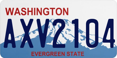 WA license plate AXV2104
