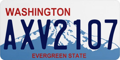 WA license plate AXV2107