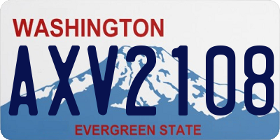 WA license plate AXV2108