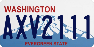 WA license plate AXV2111
