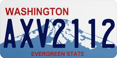 WA license plate AXV2112