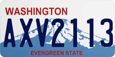 WA license plate AXV2113