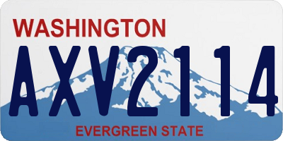 WA license plate AXV2114