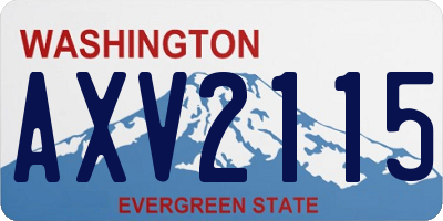 WA license plate AXV2115