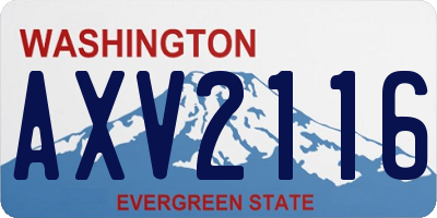WA license plate AXV2116