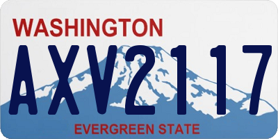 WA license plate AXV2117