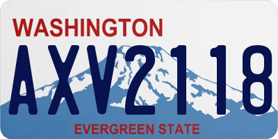 WA license plate AXV2118