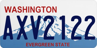 WA license plate AXV2122