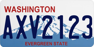 WA license plate AXV2123