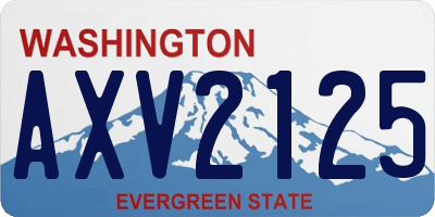 WA license plate AXV2125